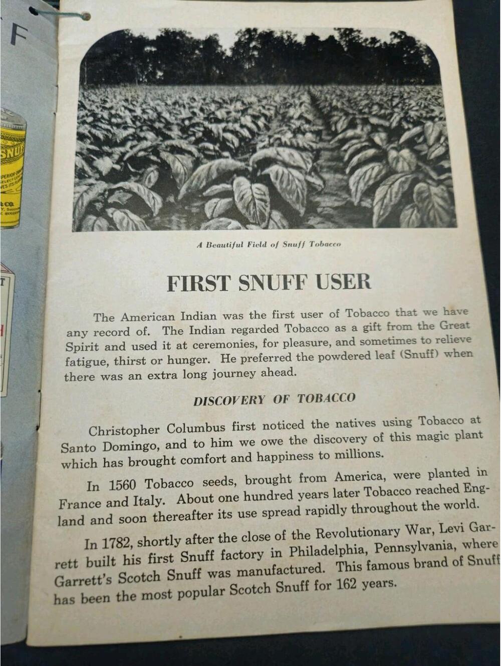 The First Snuff User 1944 American Snuff Co. Memphis Dental Garrett Honest Brand - Picture 3 of 6